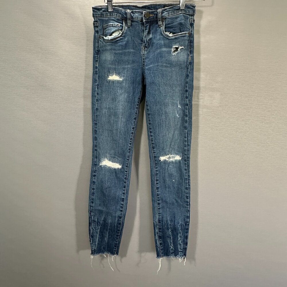 BlankNYC Jeans Womens 26 THe Bond Mid Rise Skinny Distressed Cotton Stretch